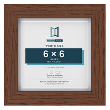 Classic Dark Teak 7 x 7 inch picture frame with a white mount for a 6 x 6 inch photo