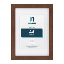 Classic Dark Teak A3 picture frame with a white mount for an A4 photo