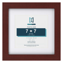 Classic Mahogany 10 x 10 inch picture frame with a white mount for a 7 x 7 inch photo
