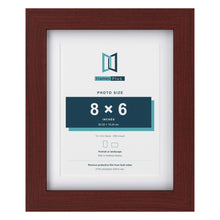 Classic Mahogany 10 x 8 inch picture frame with a white mount for an 8 x 6 inch photo
