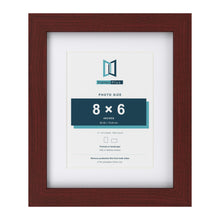 Classic Mahogany 11 x 9 inch picture frame with a white mount for an 8 x 6 inch photo