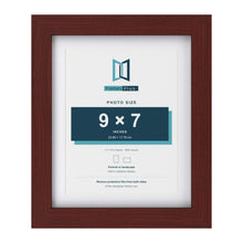 Classic Mahogany 11 x 9 inch picture frame with a white mount for a 9 x 7 inch photo