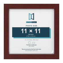 Classic Mahogany 12 x 12 inch picture frame with a white mount for an 11 x 11 inch photo