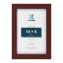 Classic Mahogany 12 x 8 inch picture frame with a white mount for a 10 x 6 inch photo