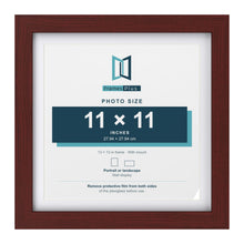 Classic Mahogany 13 x 13 inch picture frame with a white mount for an 11 x 11 inch photo