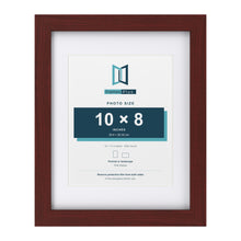 Classic Mahogany 14 x 11 inch picture frame with a white mount for a 10 x 8 inch photo