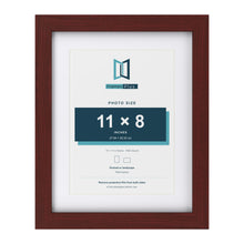 Classic Mahogany 14 x 11 inch picture frame with a white mount for an 11 x 8 inch photo