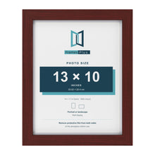 Classic Mahogany 14 x 11 inch picture frame with a white mount for a 13 x 10 inch photo