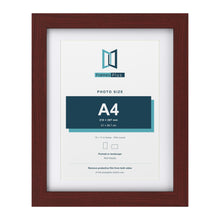 Classic Mahogany 14 x 11 inch picture frame with a white mount for an A4 photo