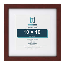 Classic Mahogany 14 x 14 inch picture frame with a white mount for a 10 x 10 inch photo