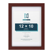 Classic Mahogany 16 x 12 inch picture frame with a white mount for a 12 x 10 inch photo