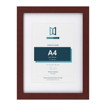 Classic Mahogany 16 x 12 inch picture frame with a white mount for an A4 photo