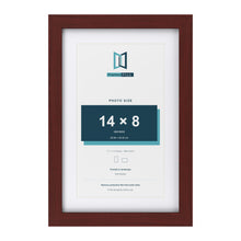 Classic Mahogany 17 x 11 inch picture frame with a white mount for a 14 x 8 inch photo
