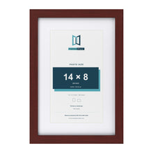 Classic Mahogany 18 x 12 inch picture frame with a white mount for a 14 x 8 inch photo