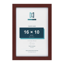 Classic Mahogany 18 x 12 inch picture frame with a white mount for a 16 x 10 inch photo