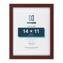 Classic Mahogany 18 x 14 inch picture frame with a white mount for a 14 x 11 inch photo