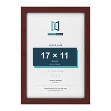 Classic Mahogany 19 x 13 inch picture frame with a white mount for a 17 x 11 inch photo