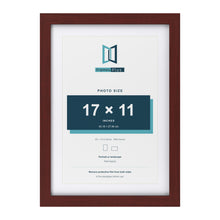 Classic Mahogany 20 x 14 inch picture frame with a white mount for a 17 x 11 inch photo