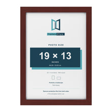 Classic Mahogany 20 x 14 inch picture frame with a white mount for a 19 x 13 inch photo