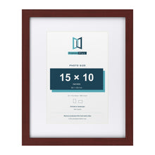 Classic Mahogany 20 x 16 inch picture frame with a white mount for a 15 x 10 inch photo