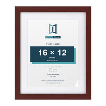 Classic Mahogany 20 x 16 inch picture frame with a white mount for a 16 x 12 inch photo
