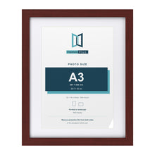 Classic Mahogany 20 x 16 inch picture frame with a white mount for an A3 photo