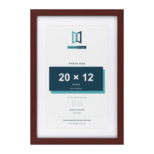 Classic Mahogany 24 x 16 inch picture frame with a white mount for a 20 x 12 inch photo