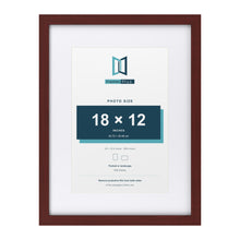 Classic Mahogany 24 x 18 inch picture frame with a white mount for an 18 x 12 inch photo