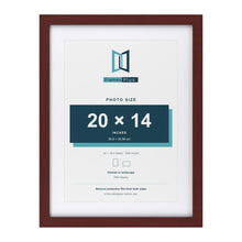 Classic Mahogany 24 x 18 inch picture frame with a white mount for a 20 x 14 inch photo