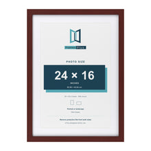 Classic Mahogany 28 x 20 inch picture frame with a white mount for a 24 x 16 inch photo