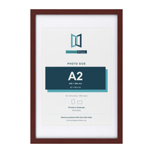 Classic Mahogany 30 x 20 inch picture frame with a white mount for an A2 photo