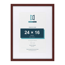 Classic Mahogany 32 x 24 inch picture frame with a white mount for a 24 x 16 inch photo