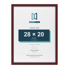 Classic Mahogany 32 x 24 inch picture frame with a white mount for a 28 x 20 inch photo
