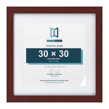 Classic Mahogany 40 x 40 cm picture frame with a white mount for a 30 x 30 cm photo