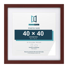 Classic Mahogany 50 x 50 cm picture frame with a white mount for a 40 x 40 cm photo