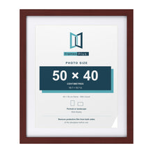 Classic Mahogany 60 x 50 cm picture frame with a white mount for a 50 x 40 cm photo
