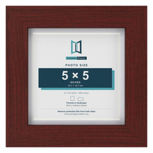 Classic Mahogany 6 x 6 inch picture frame with a white mount for a 5 x 5 inch photo