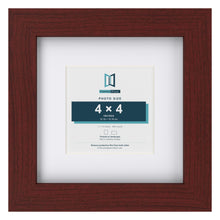 Classic Mahogany 7 x 7 inch picture frame with a white mount for a 4 x 4 inch photo