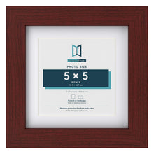 Classic Mahogany 7 x 7 inch picture frame with a white mount for a 5 x 5 inch photo