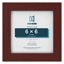 Classic Mahogany 7 x 7 inch picture frame with a white mount for a 6 x 6 inch photo