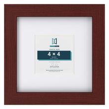 Classic Mahogany 8 x 8 inch picture frame with a white mount for a 4 x 4 inch photo