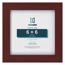 Classic Mahogany 8 x 8 inch picture frame with a white mount for a 6 x 6 inch photo
