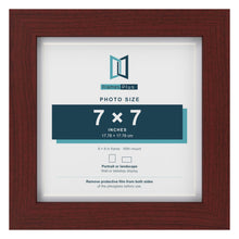 Classic Mahogany 8 x 8 inch picture frame with a white mount for a 7 x 7 inch photo