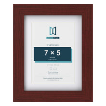 Classic Mahogany 9 x 7 inch picture frame with a white mount for a 7 x 5 inch photo