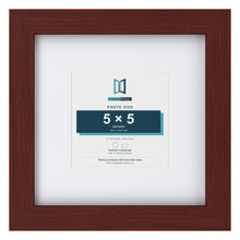Classic Mahogany 9 x 9 inch picture frame with a white mount for a 5 x 5 inch photo