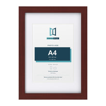 Classic Mahogany A3 picture frame with a white mount for an A4 photo