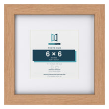 Classic Oak 10 x 10 inch picture frame with a white mount for a 6 x 6 inch photo