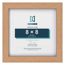 Classic Oak 10 x 10 inch picture frame with a white mount for an 8 x 8 inch photo