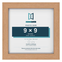 Classic Oak 10 x 10 inch picture frame with a white mount for a 9 x 9 inch photo