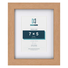 Classic Oak 10 x 8 inch picture frame with a white mount for a 7 x 5 inch photo
